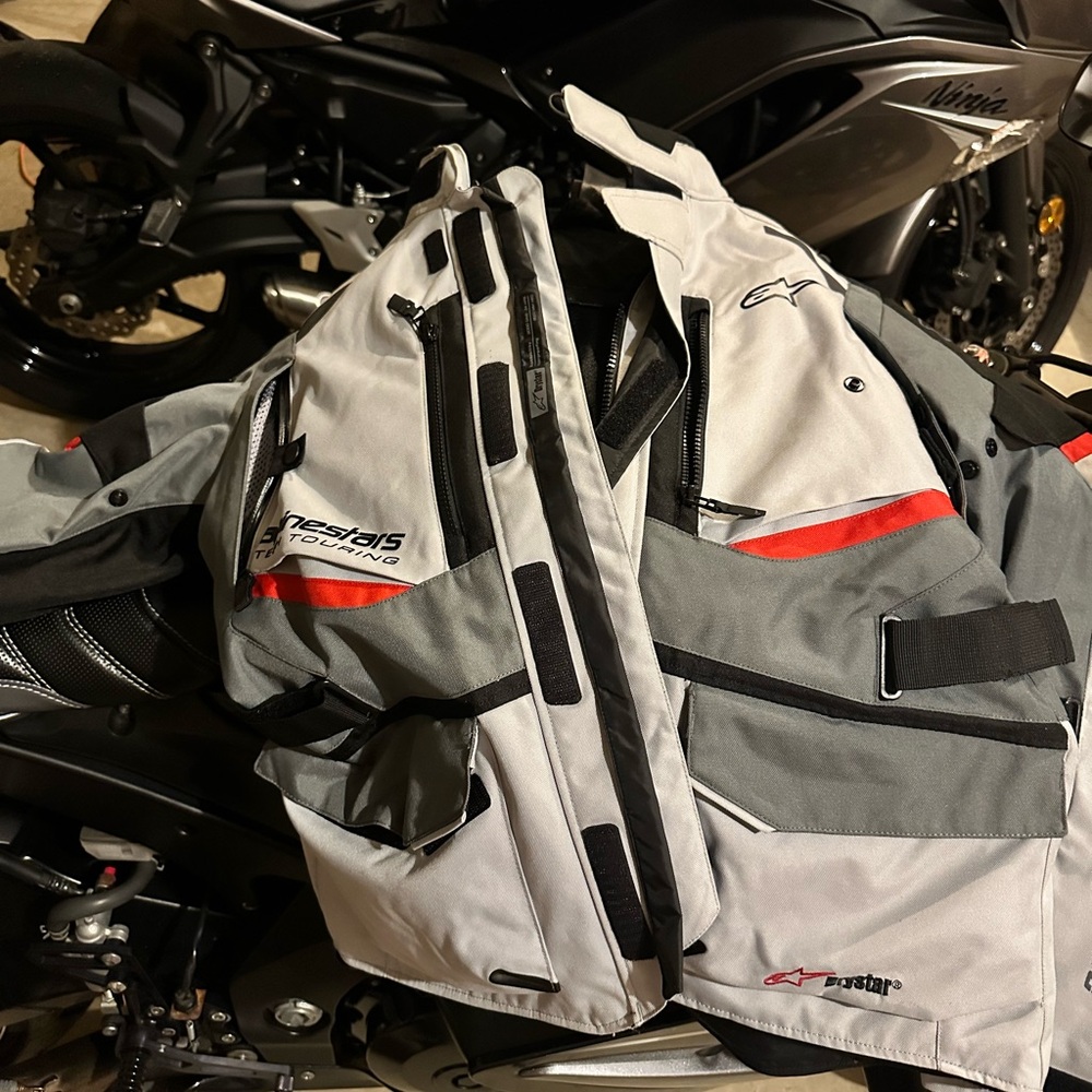 Women’s Alpinestars Gray and Black Riding Jacket with Red Highlights